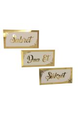 Sabret Şükret Dua Et Üçlü Pano Set Pleksi Duvar Süsü