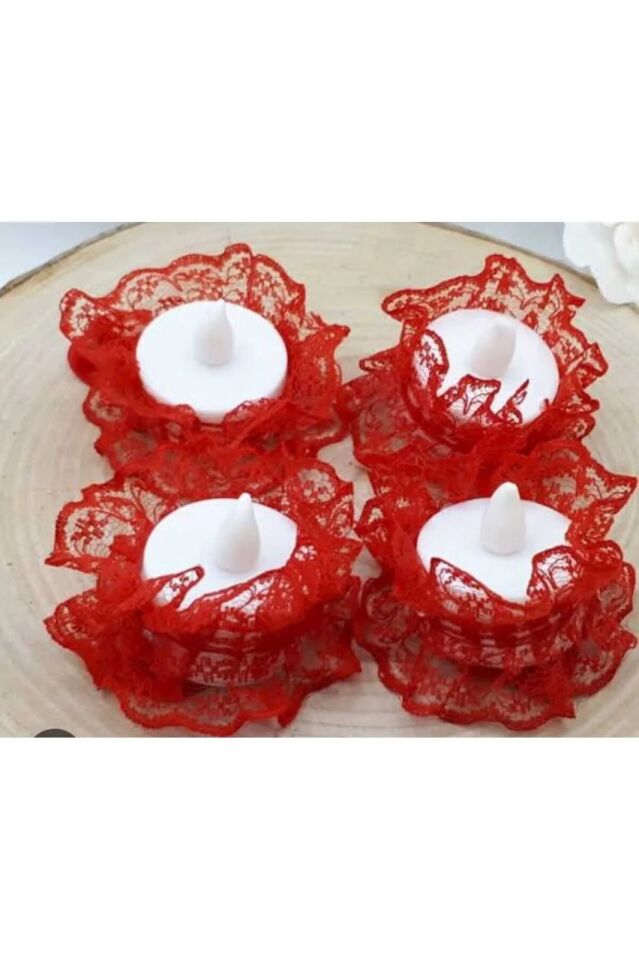 Ledli Kına El Mumu Led Işıklı El Gülü Led Mumlu Elgülü Kına Malzemesi 10lu