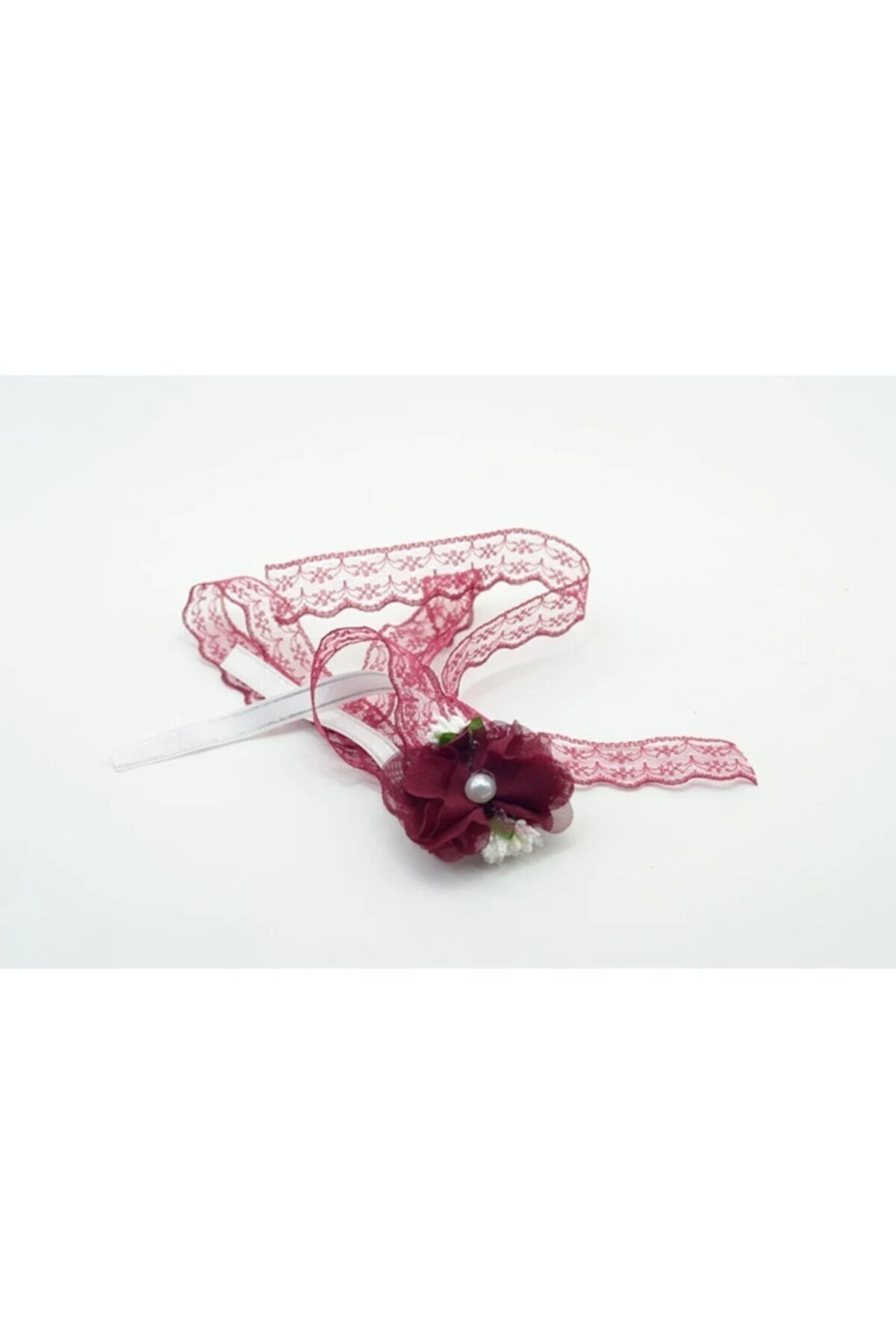 Lazer Kesim Güllü Dantelli Nedime Bilekliği 10lu Bordo Nocolor-5Df4Bfb5