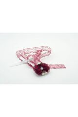 Lazer Kesim Güllü Dantelli Nedime Bilekliği 10lu Bordo Nocolor-5Df4Bfb5