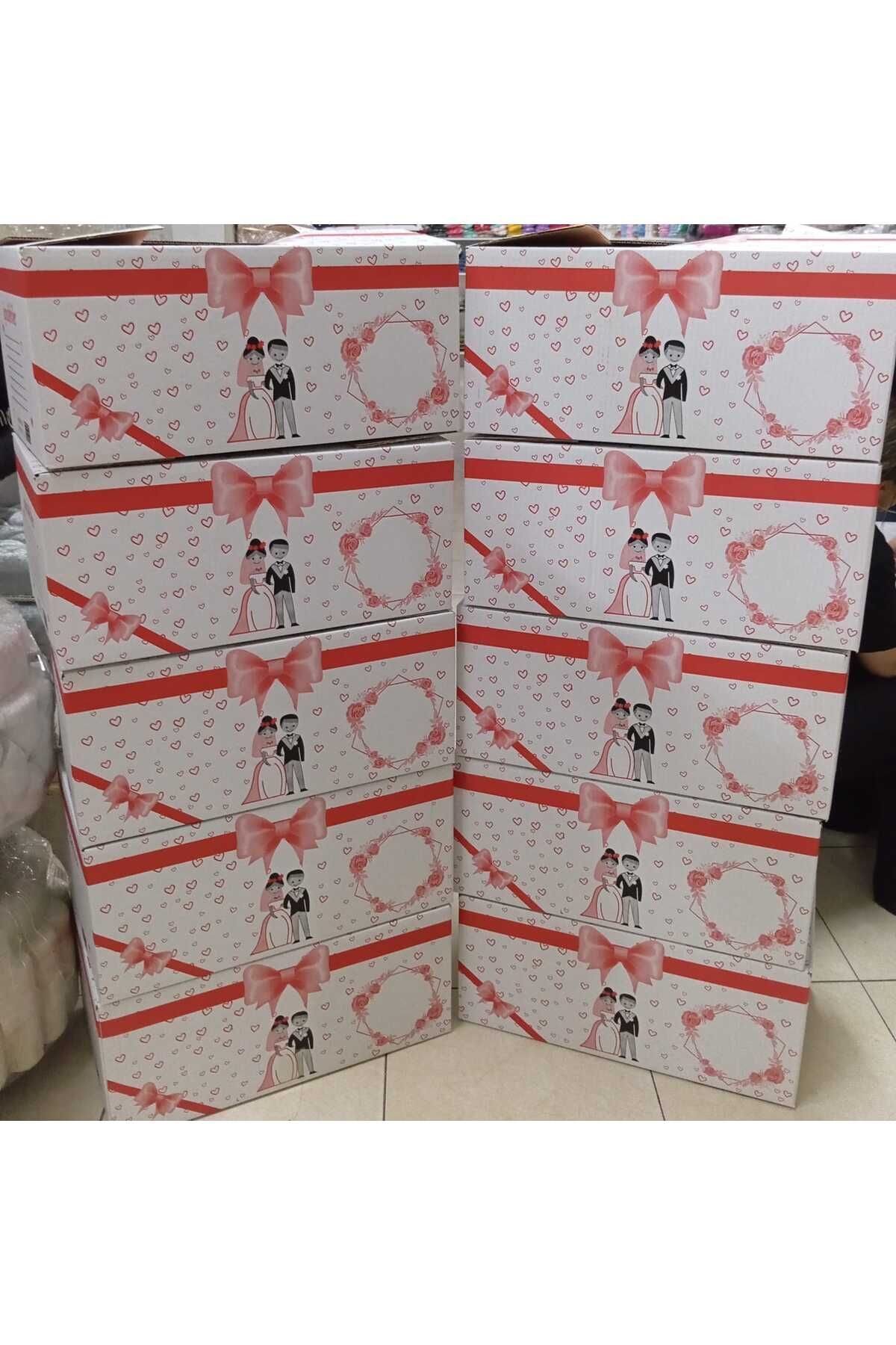 Çeyiz Kolisi Çeyiz Kolim Bohça Kolisi 59x36x26 ölçüde 10 Adet İsme Özel