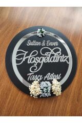 Lüks Seri Gümüş Aynalı Pleksi Kapı Süsü Isimli