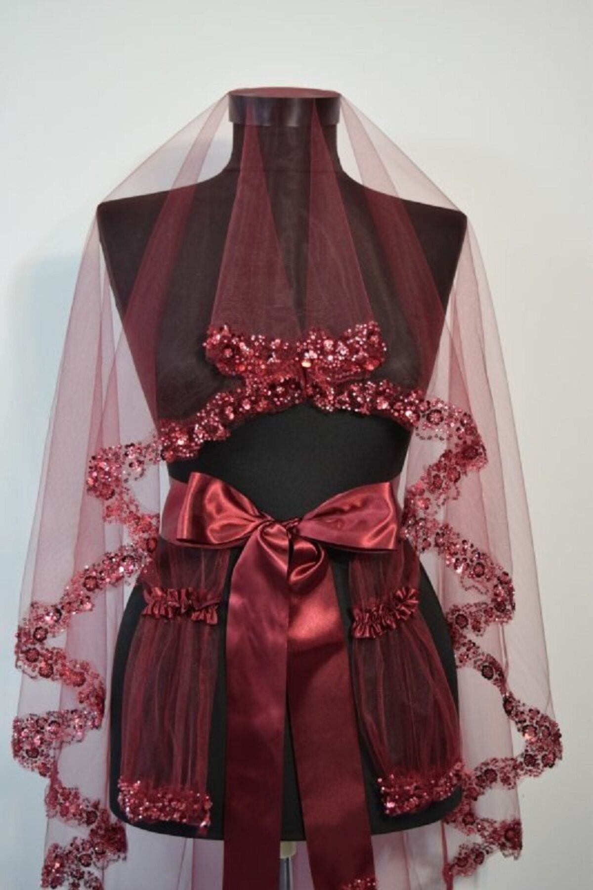 Elegans Model Duvak Omuz Örtüsü, Kına Duvağı 4lü Set Gelin Duvağı