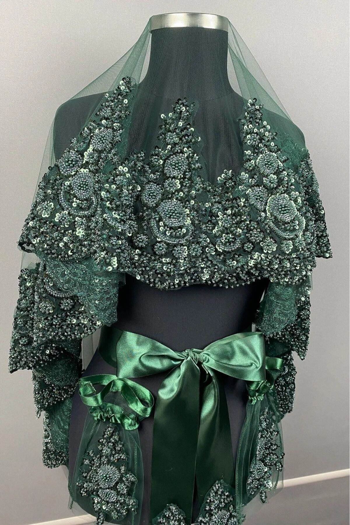 Ağır Boncuk İşlemeli Model Duvak Omuz Örtüsü, Kına Duvağı 4lü Set Gelin Duvağı Ultra Lüx Duvak