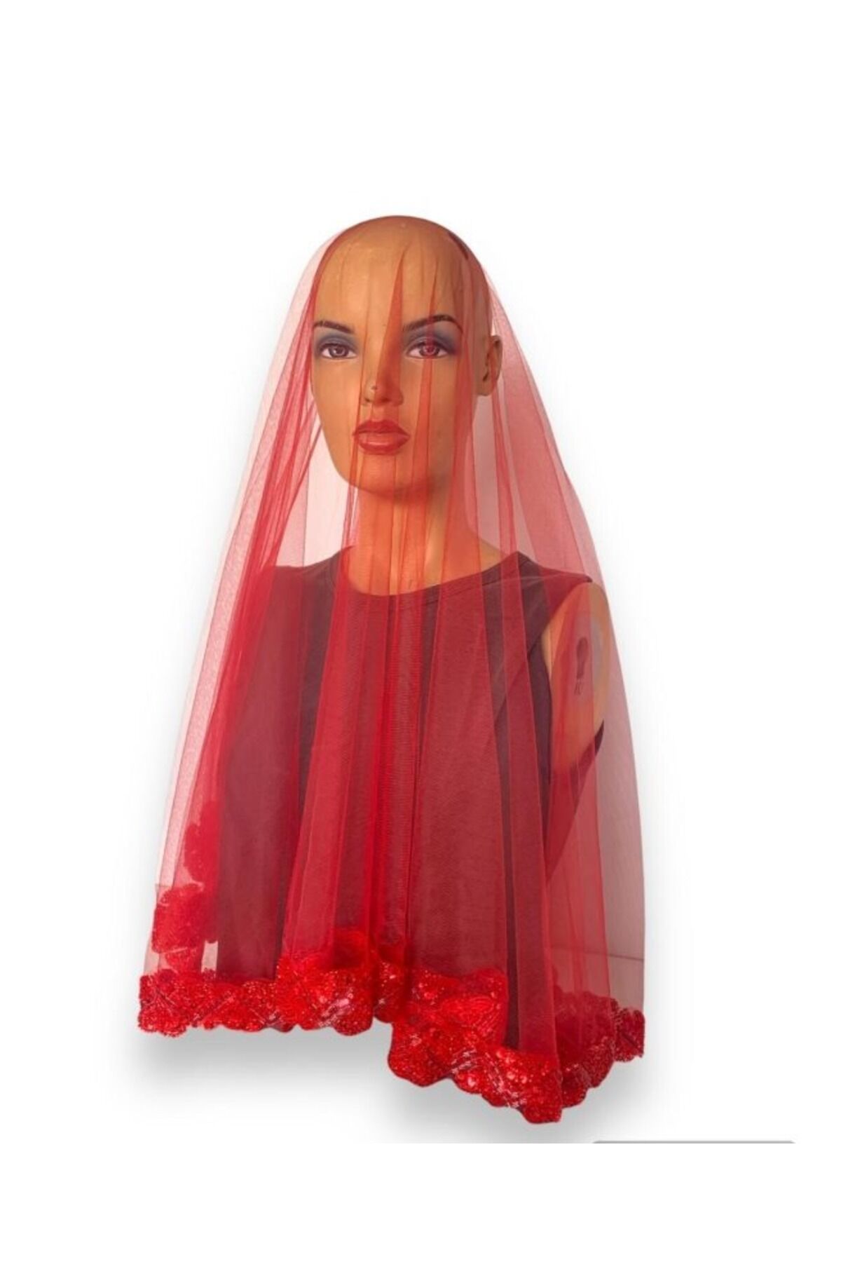 Gelin Duvak Seti, Kalpli Model Pul Baskılı Kına Duvağı Seti Gelin Duvağı