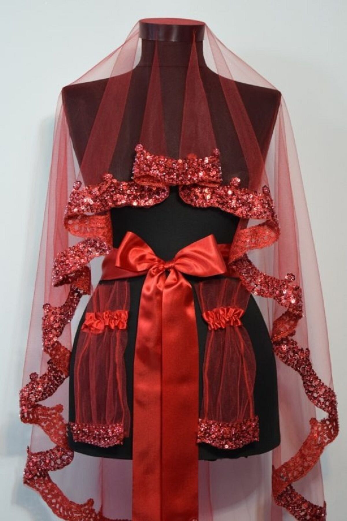 Gelin Duvak Seti, Kenar Vip Model Pul Baskılı Kına Duvağı Seti Gelin Duvağı