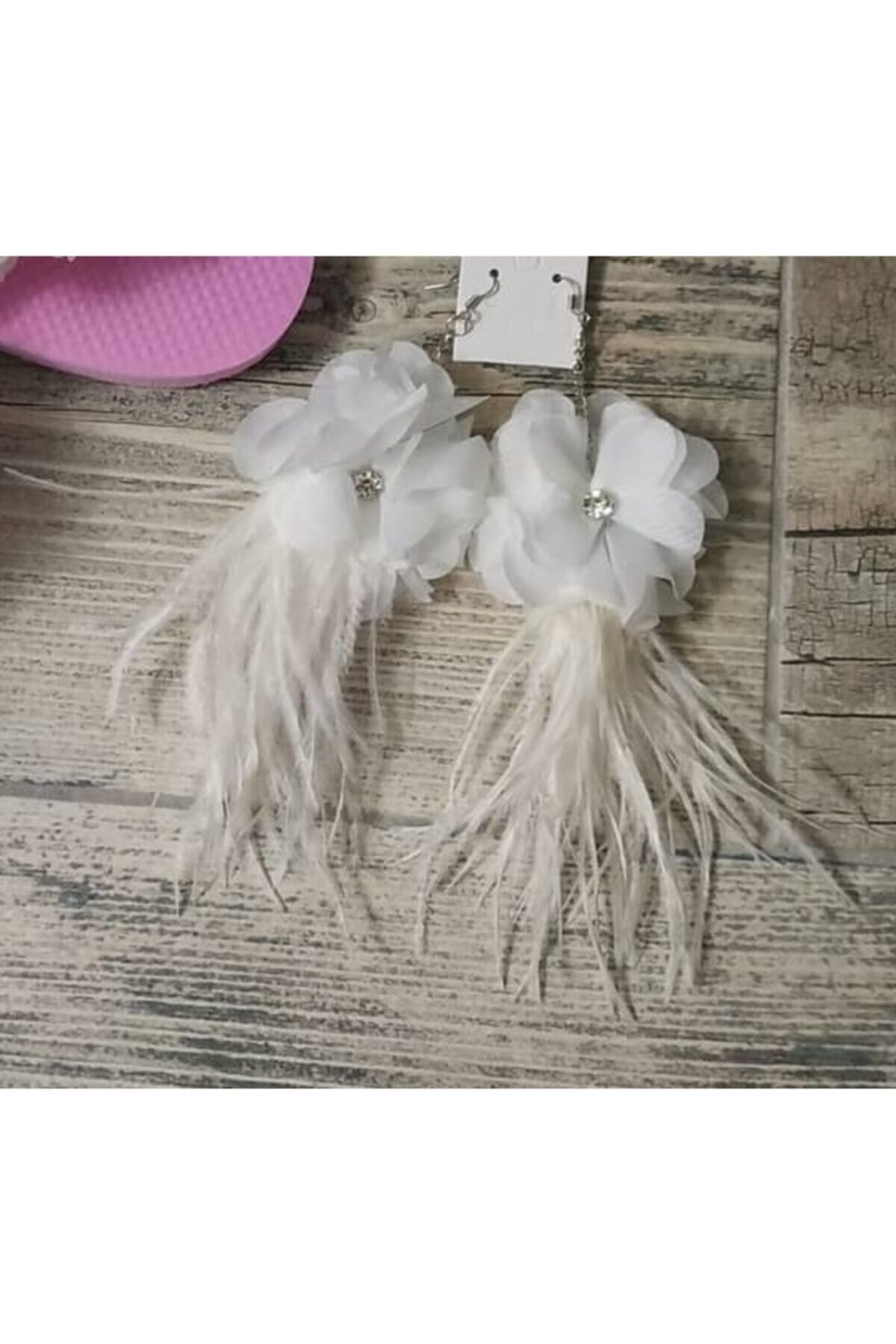 Gelin Küpesi Lazer Gül Ve Kuru Çiçekli Gelin Küpesi