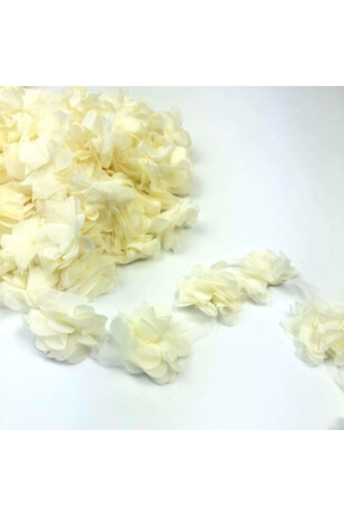 Lazer Kesim Çiçek Şerit 1 Metre Krem