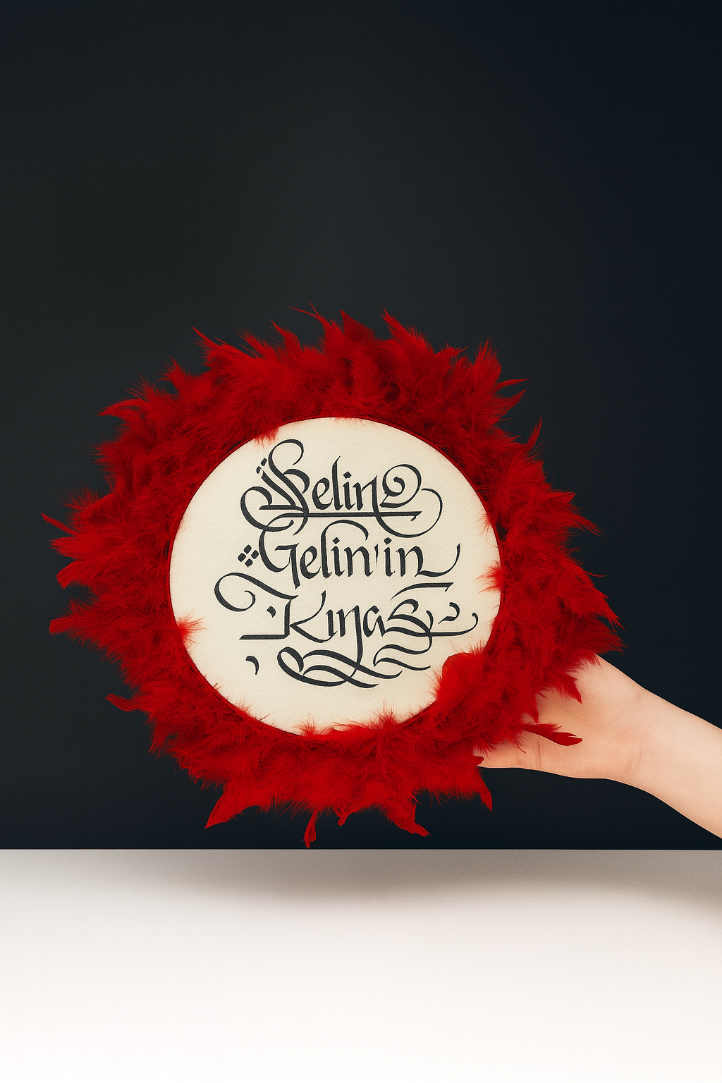 Isme Özel Deri Tef Kına Tefi Otrişli Süslenmiş Gelin Tefi 30 Cm Vurmalı Çalgı Müzik Aleti Def