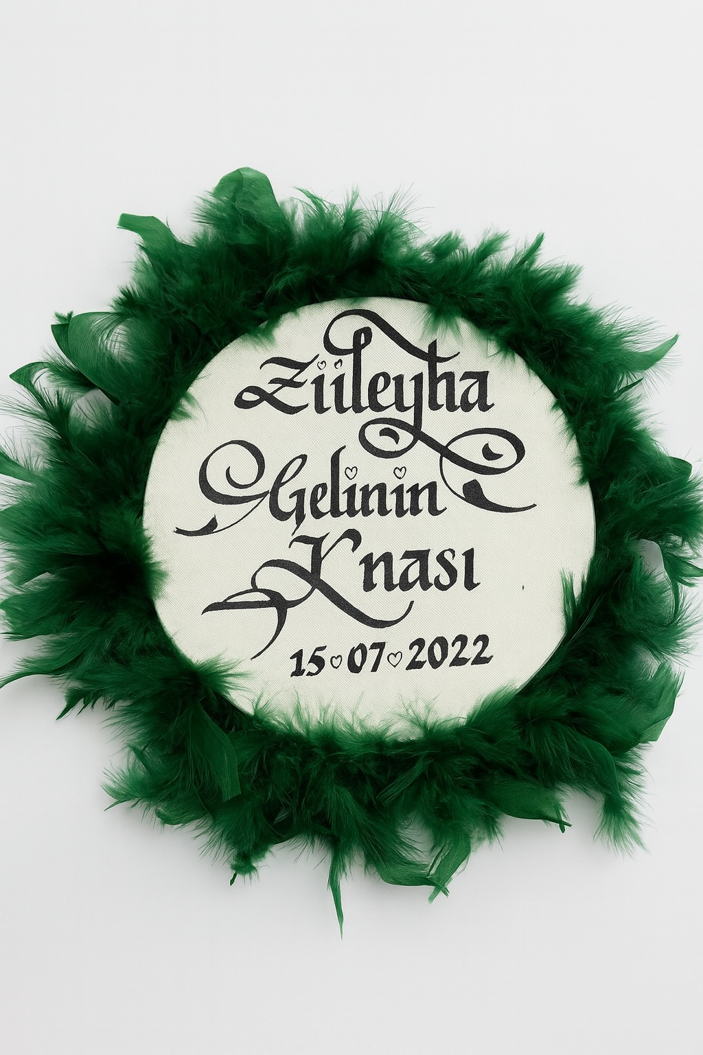 Isme Özel Deri Tef Kına Tefi Otrişli Süslenmiş Gelin Tefi 30 Cm Vurmalı Çalgı Müzik Aleti Def