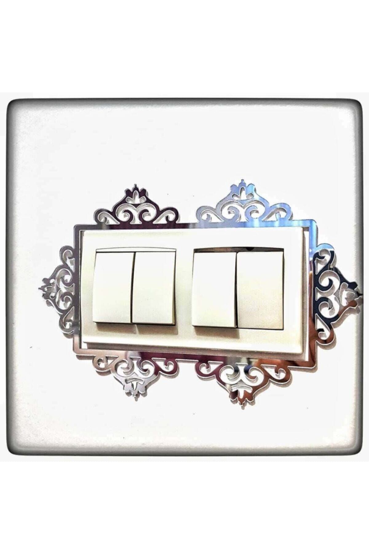 Gümüş Çiftli Priz Kenarı 5 Adet Duvar Süsü
