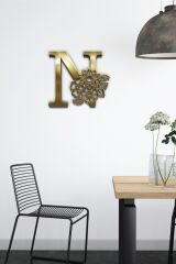 Pleksi Glass Harf Dekoratif Tablo Gold-N
