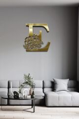 Pleksi Glass Harf Dekoratif Tablo Gold-E