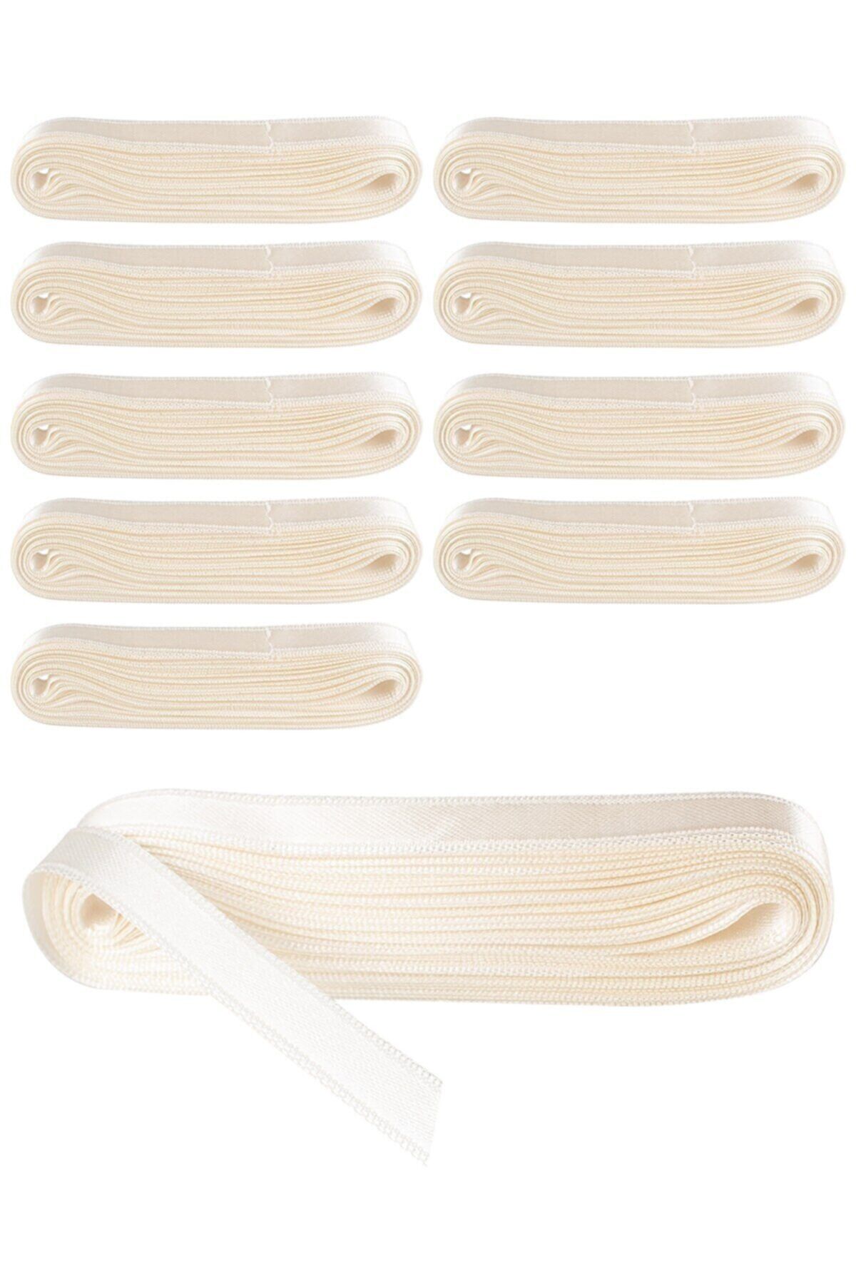 Saten Kurdela 10 Ad. 1 Cm Krem 10 Metre