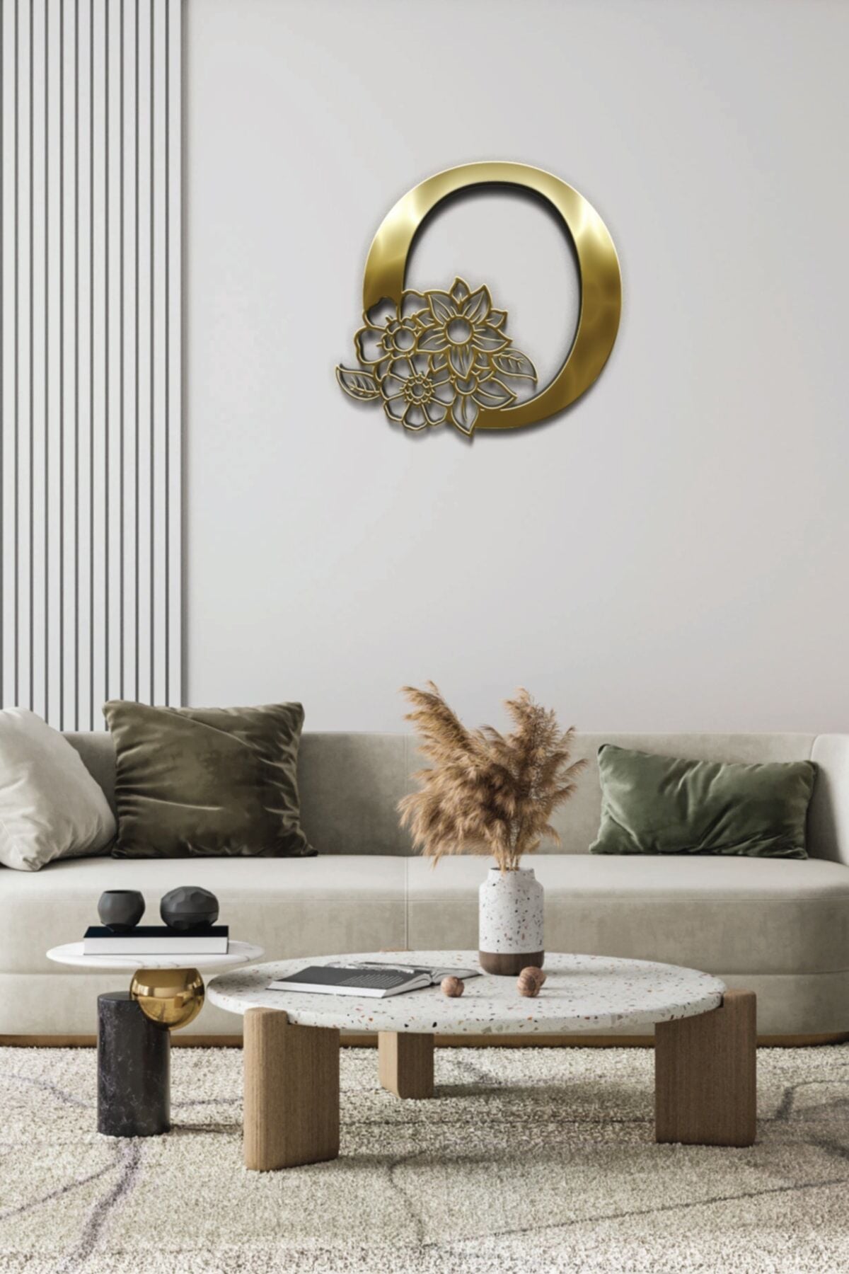 Pleksi Glass Harf Dekoratif Tablo Gold-O