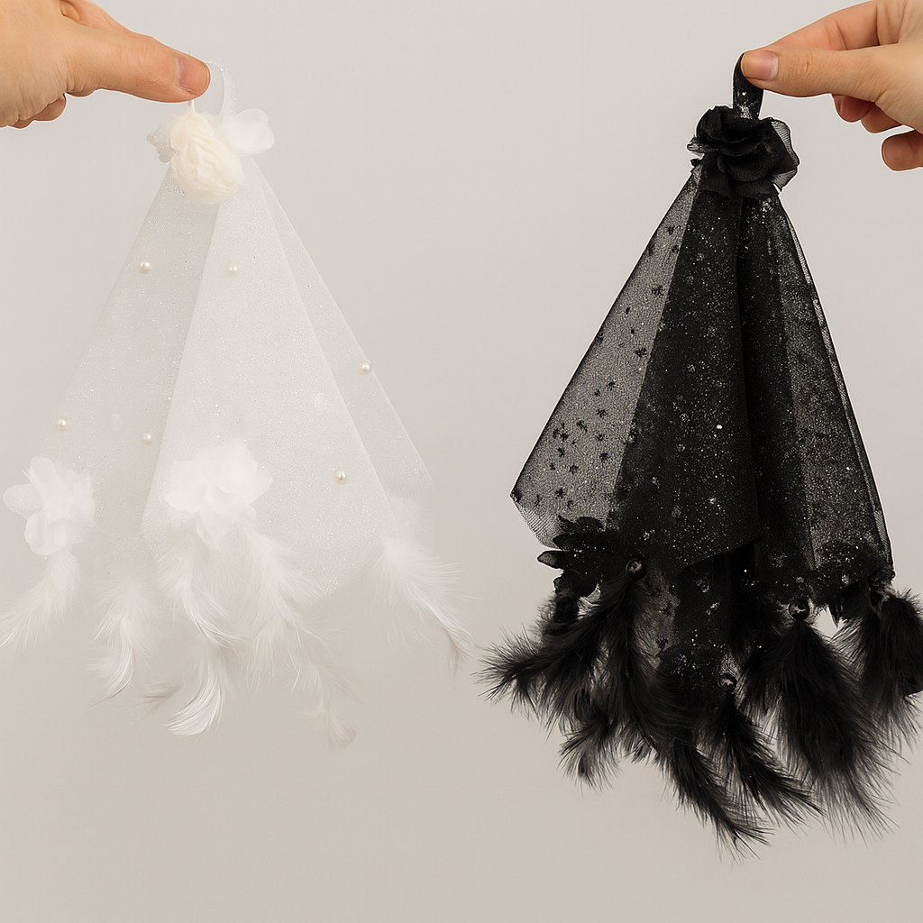 Gelin Ve Damat Tüylü Güllü Incili Lüx Halay Mendili