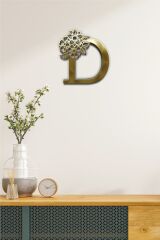 Pleksi Glass Harf Dekoratif Tablo Gold-D