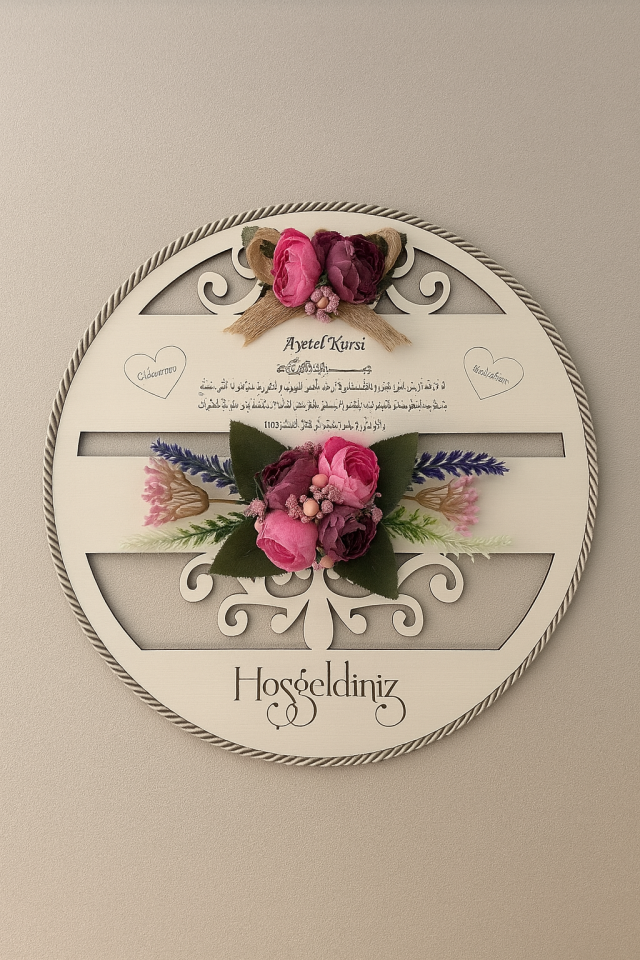 Ahşap Kapı Süsü Hoşgeldiniz Yazılı Isme Özel Kapı Süsü