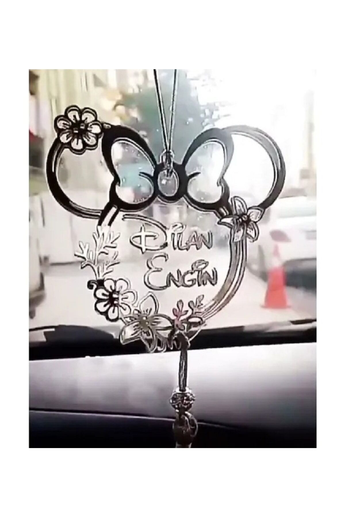 Kelebekli Ve Çiçekli Model Araba Dikiz Ayna Süsü Hediyelik Ürün