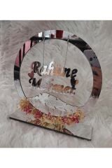 Pleksi Isimlik Masa Üstü Aynalı Gümüş Pleksi Isimlik Söz Nişan Düğün Masaüstü Isimlik Hediyelik