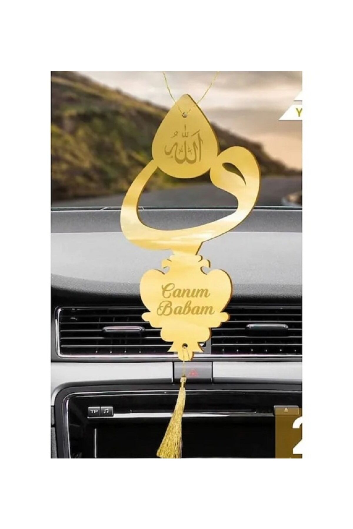 Canım Babam Araba Süsü Pleksi Araba Dikiz Aynası Süsü Gold Hediyelik Ürün