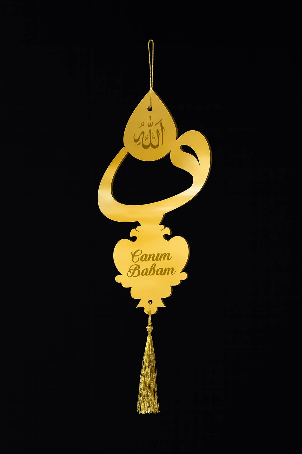 Canım Babam Araba Süsü Pleksi Araba Dikiz Aynası Süsü Gold Hediyelik Ürün