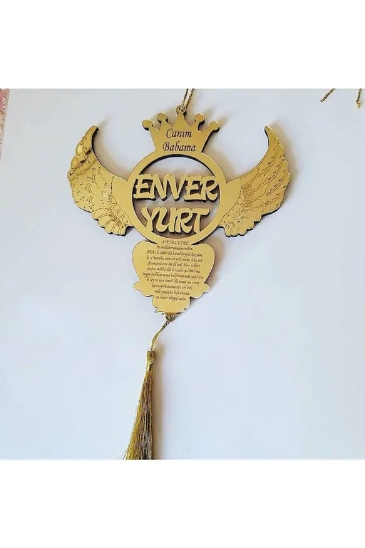 Isme Özel Araba Süsü Pleksi Araba Dikiz Aynası Süsü Gold Babama Özel Yazılı Hediyelik Ürün