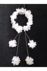 Sarkan Küpeli Lohusa Tacı Gelin Tacı Kına Tacı Ekru