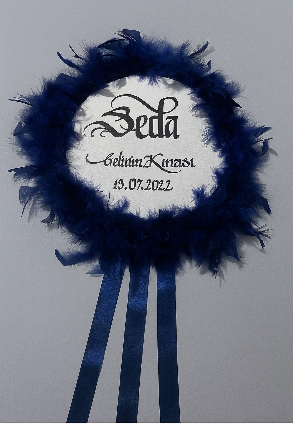 Isme Özel Otriş Süslü Deri Tef Kına Gecesi Gelin Tefi 30cm Vurmalı Çalgı Müzik Aleti