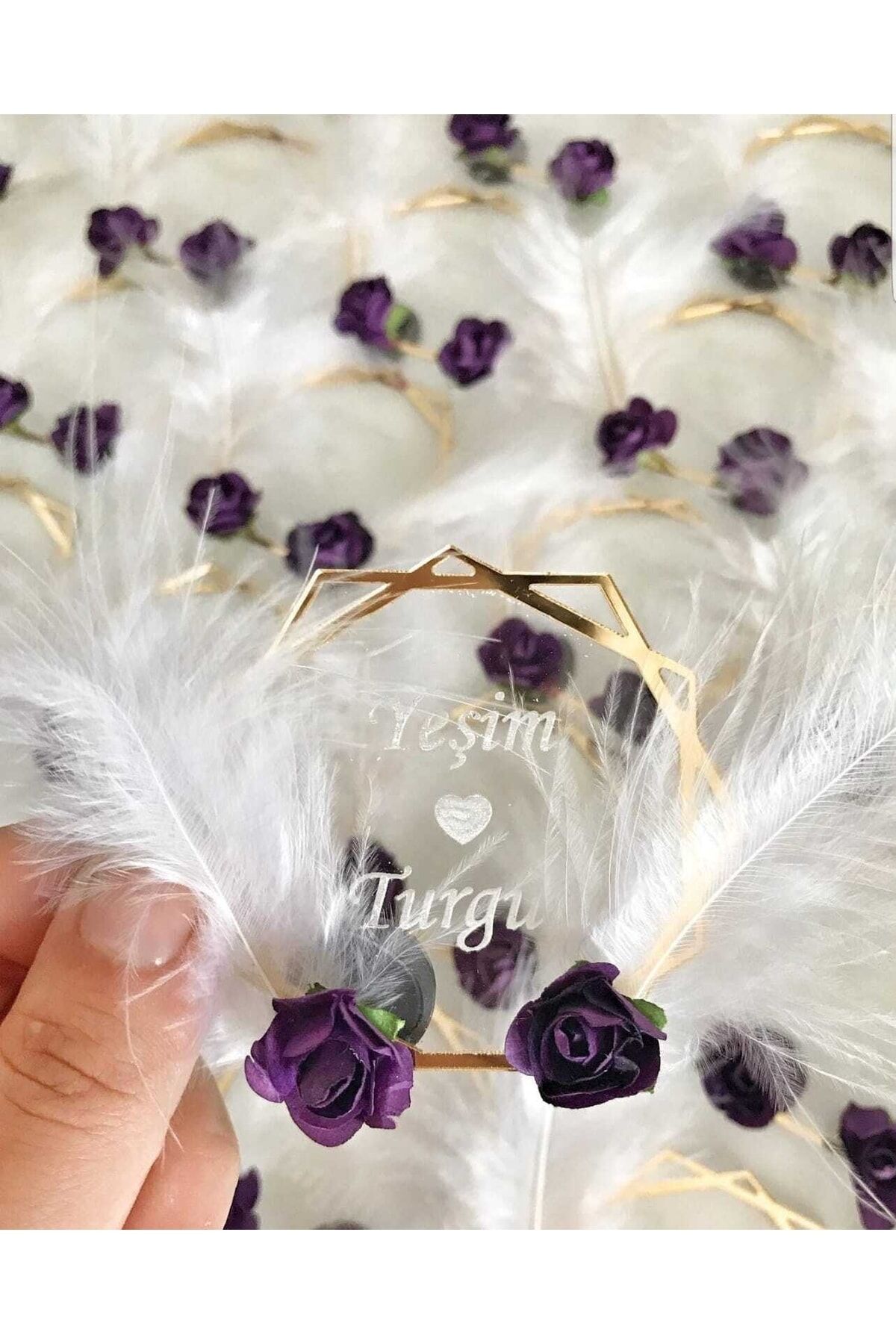 Söz Nişan Nikah Hatırası Süslü Sekizgen Model Pleksili Şeffaf Magnet 15 Adet