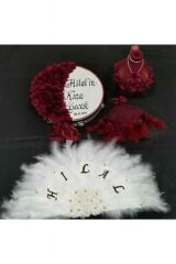 İsme Özel Kına Yelpazesi, Gelin Tefi Seti Otrişli Tef, Yelpaze, Testi, Halay Mendili, Vurmalı Çalgı