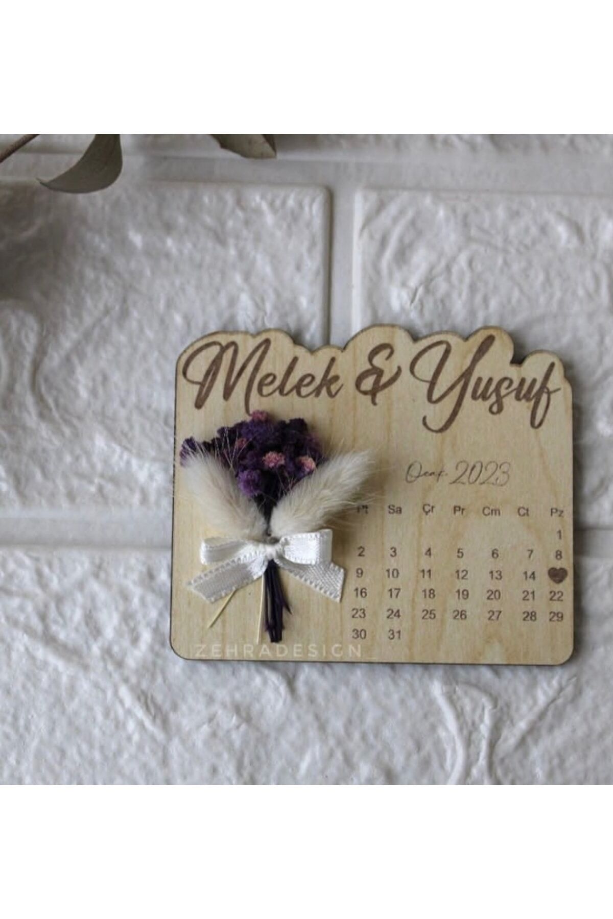 Söz Nişan Nikah Hatırası Süslü Ahşap Söz Nişan Nikah Hatırası Magnet 15 Adet