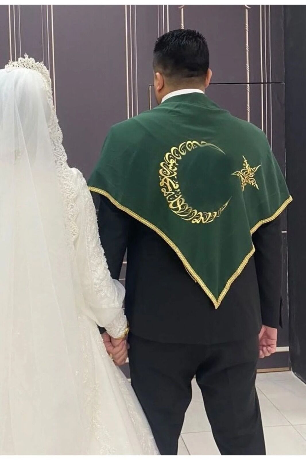 Kına Gecesi Damat Asker Omuz Şalı Şifon Ay Yıldız Işlemeli