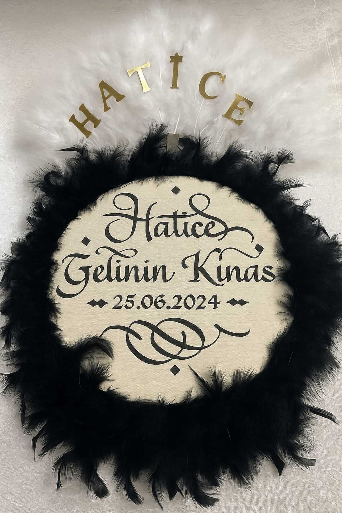 Isme Özel Kına Yelpazesi Ve Gelin Tefi Seti Otrişli Deri Tef Vurmalı Çalgı Def Kırmızı