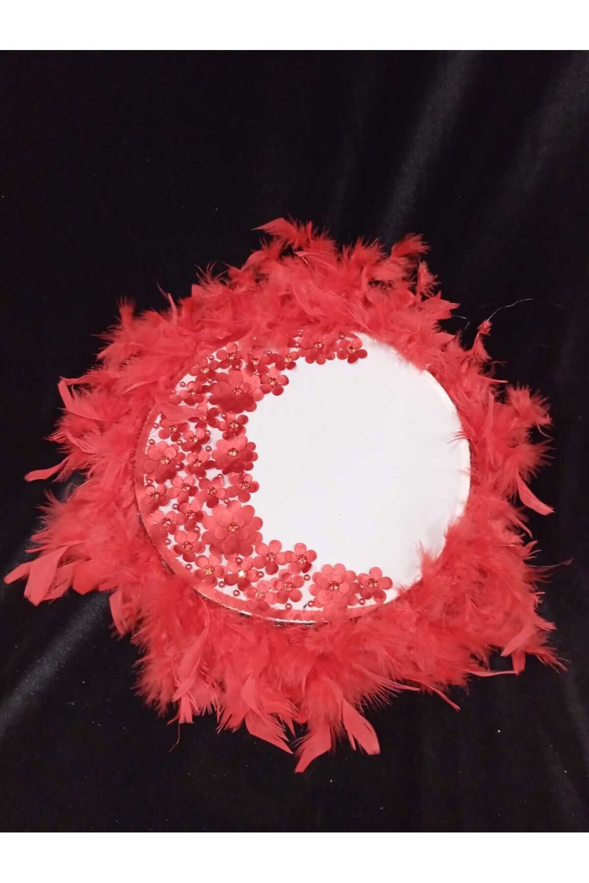 Isme Özel Kına Tefi Otriş Süslü Tüylü Deri Tef Vurmalı Çalgı Def