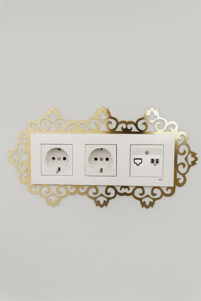 3lü Priz Kenarı Süsü 5 Adet Duvar Süsü Duvar Dekoru Standart Priz Çerçevesi