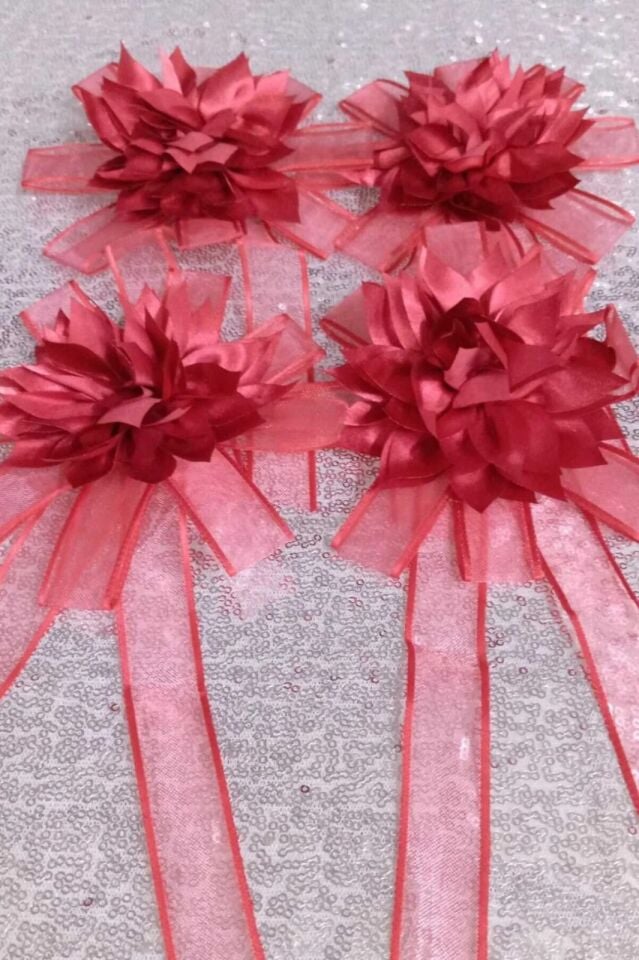 Alev Model Bohça Süsü Gelin Damat Çeyiz Düğün Nişan Konvoy Gelin Arabası Sünnet Kına 4lü Bohça Gülü