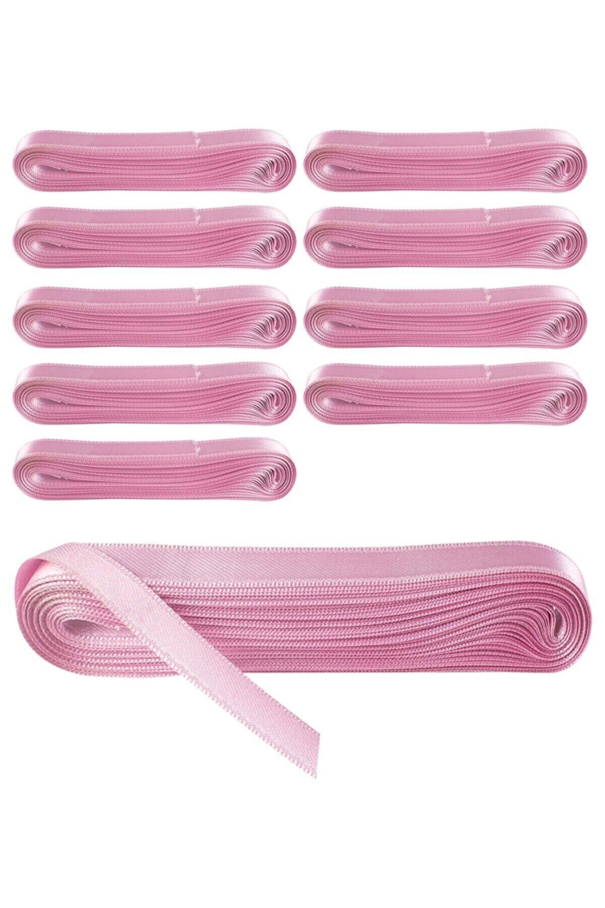 Saten Kurdela 10 Ad. 1 Cm Gold 10 Metre Pembe