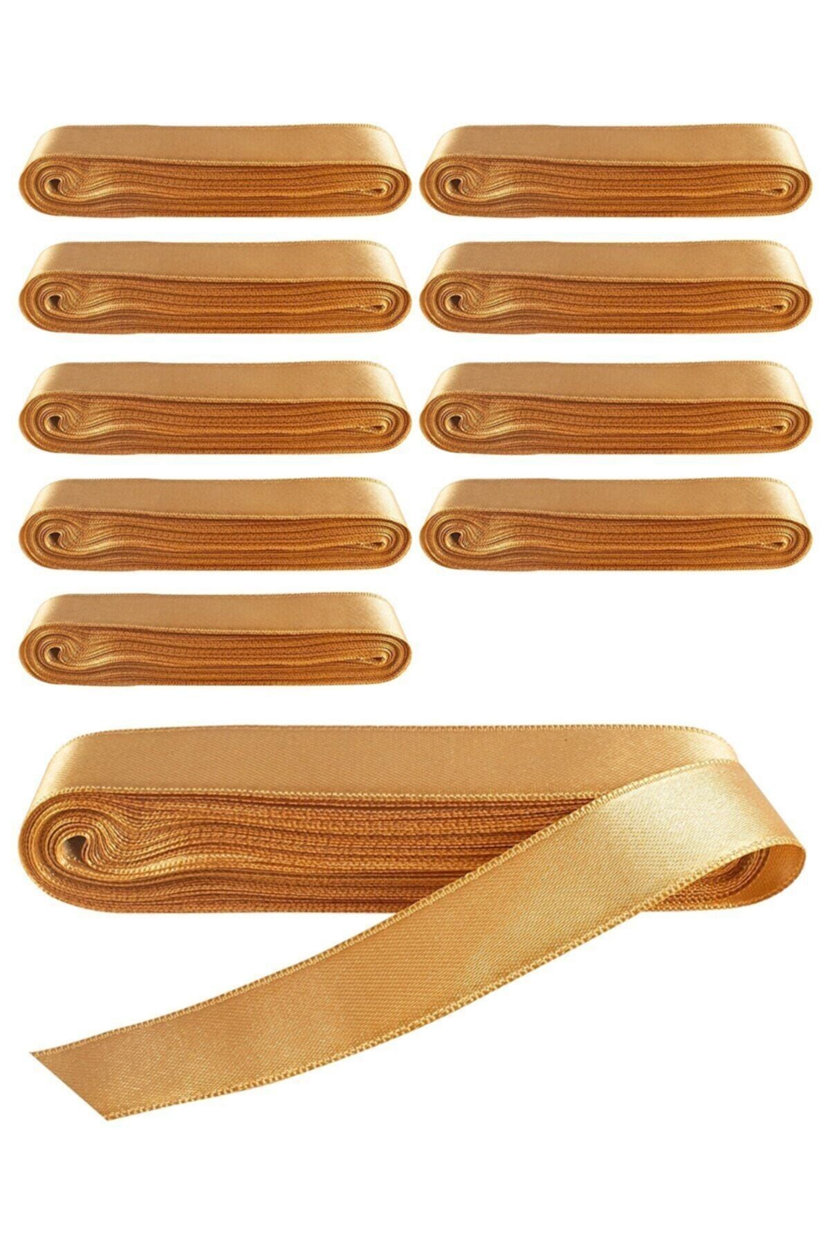 Saten Kurdela 10 Ad. 2 Cm Mor 10 Metre Gold
