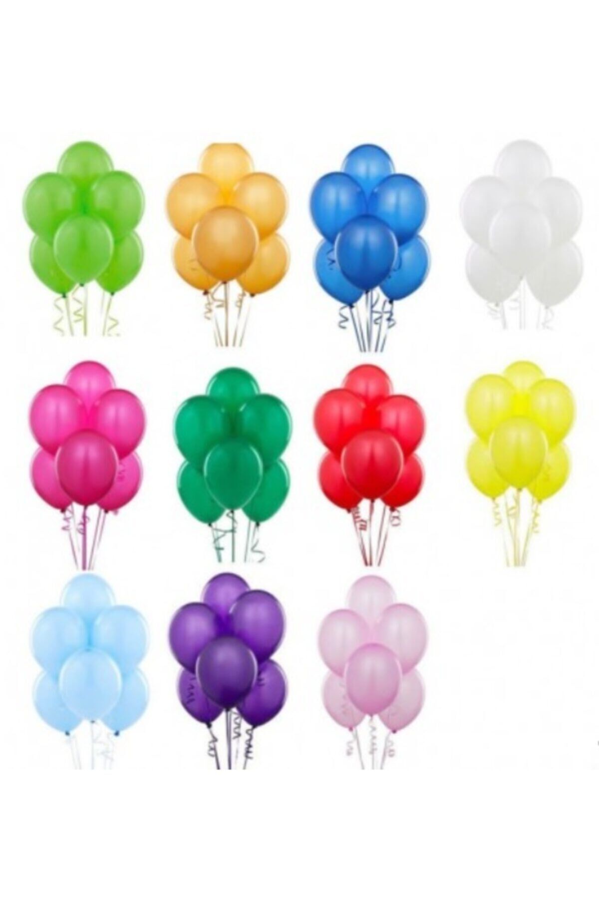 Renkli Metalize (metalik) Balon 25 Adet