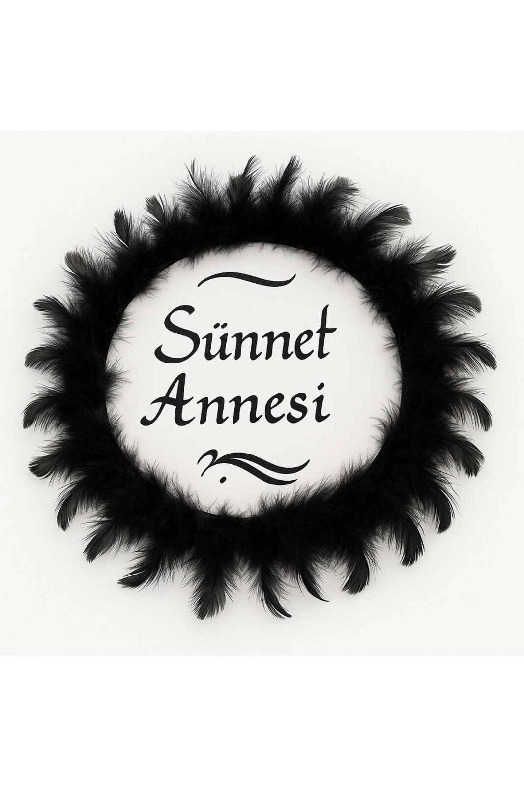 Tüylerle Süslenmiş Sünnet Tefi Vurmalı Çalgı Def Müzik Aleti Sünnet Annesi Tefi Sünnet Kınası Tefi Siyah