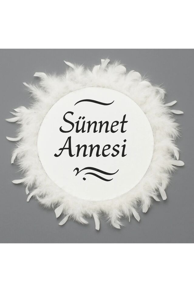 Tüylerle Süslenmiş Sünnet Tefi Vurmalı Çalgı Def Müzik Aleti Sünnet Annesi Tefi Sünnet Kınası Tefi Beyaz