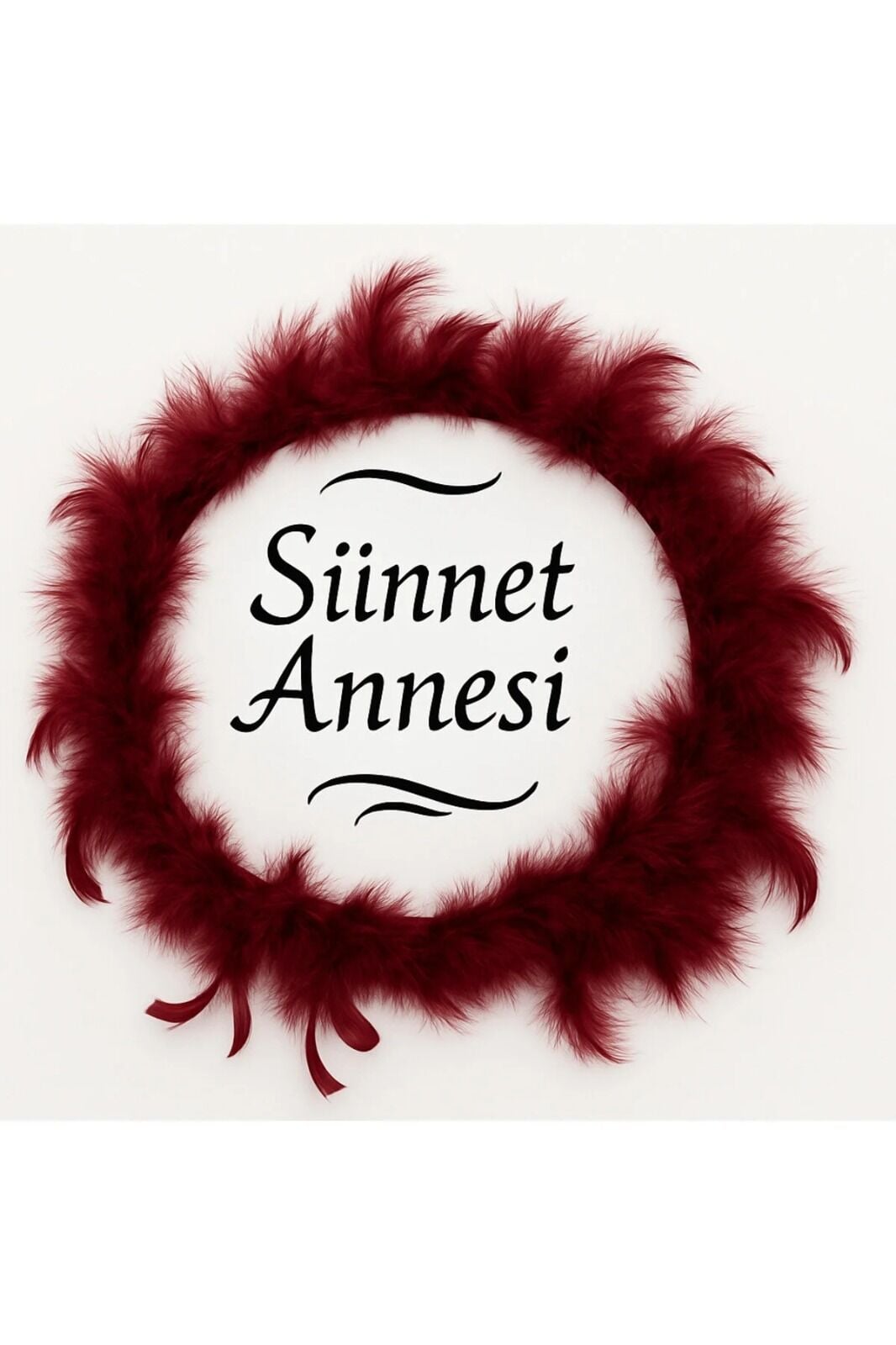 Tüylerle Süslenmiş Sünnet Tefi Vurmalı Çalgı Def Müzik Aleti Sünnet Annesi Tefi Sünnet Kınası Tefi Bordo