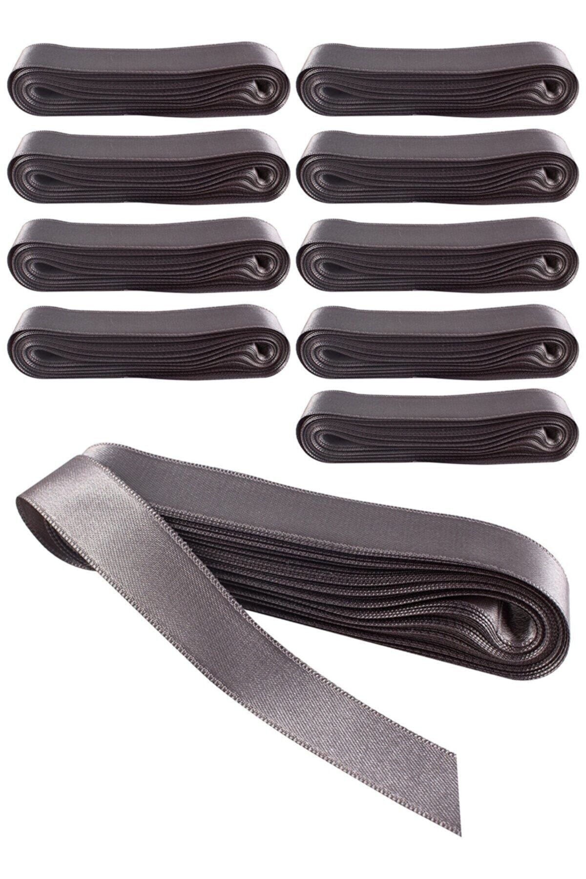 Saten Kurdela 10 Ad. 3 Cm Krem 10 Metre Gri
