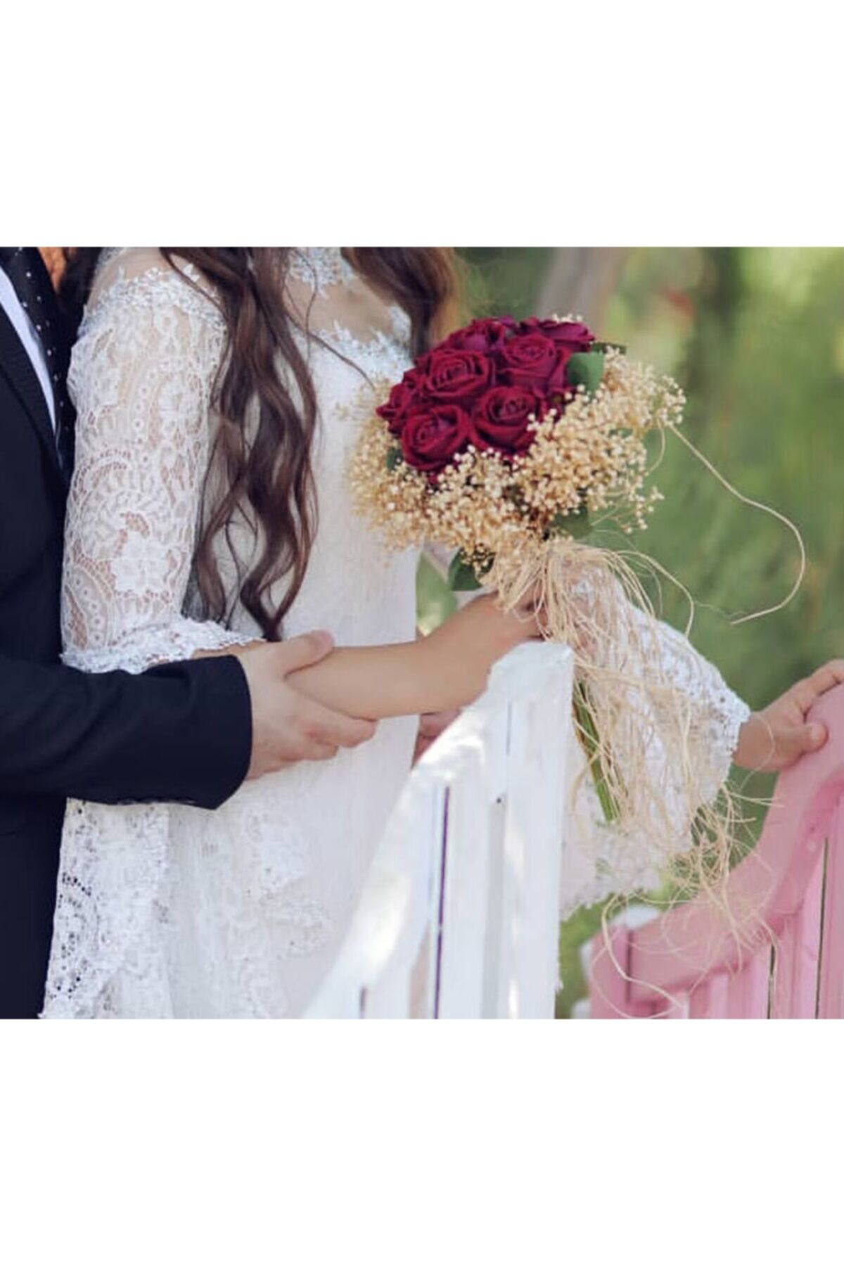 Gelin Eli Çiçeği Düğün Söz Ve Nişan Çiçeği Kuru Ve Yapay Çiçek Nocolor-5Ea347Ef