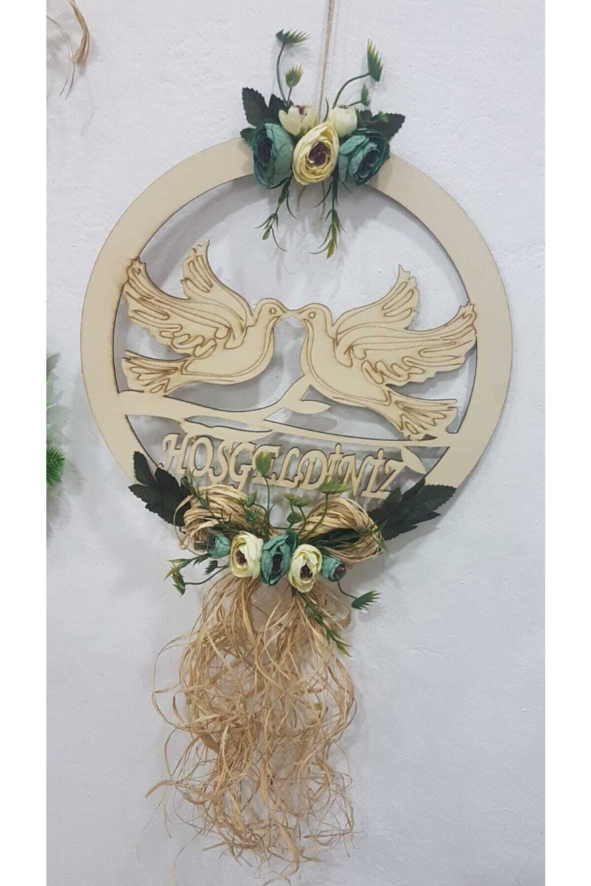 Hoşgeldiniz Yazılı Ahşap Kapı Süsü