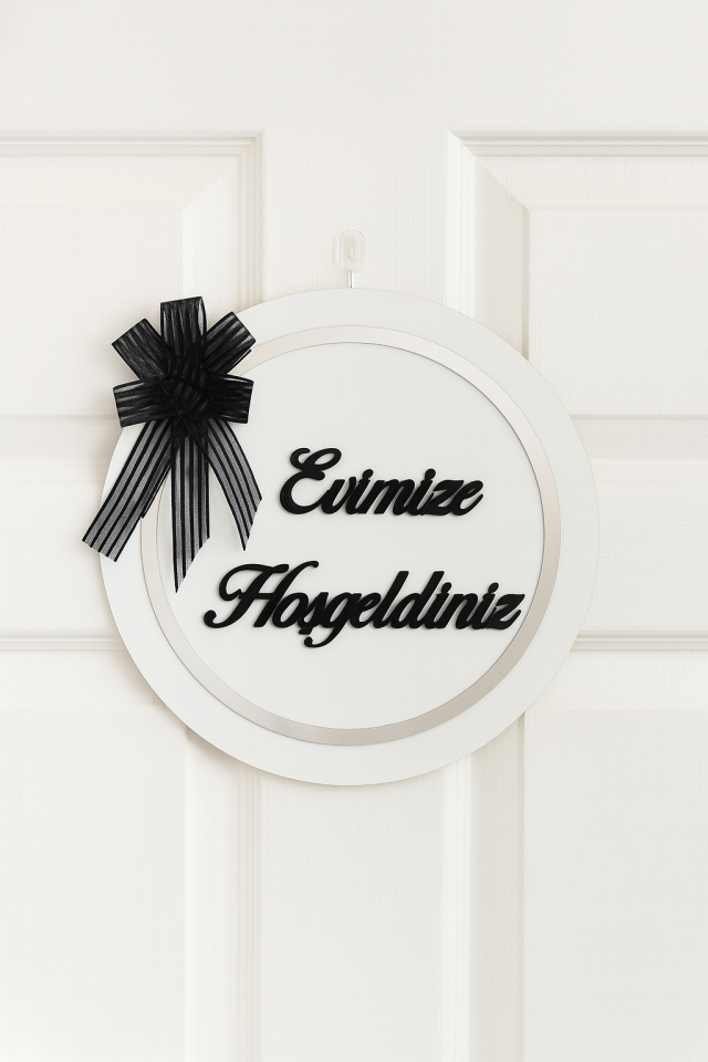 Ahşap Kapı Süsü Duvar Süsü, Duvar Dekoru Beyaz 24 Cm