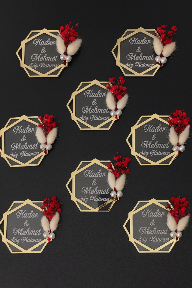 Söz Nişan Hediyeliği, Hediyelik Pleksi Magnet, Söz Nişan Nikah Hatırası 30 Adet