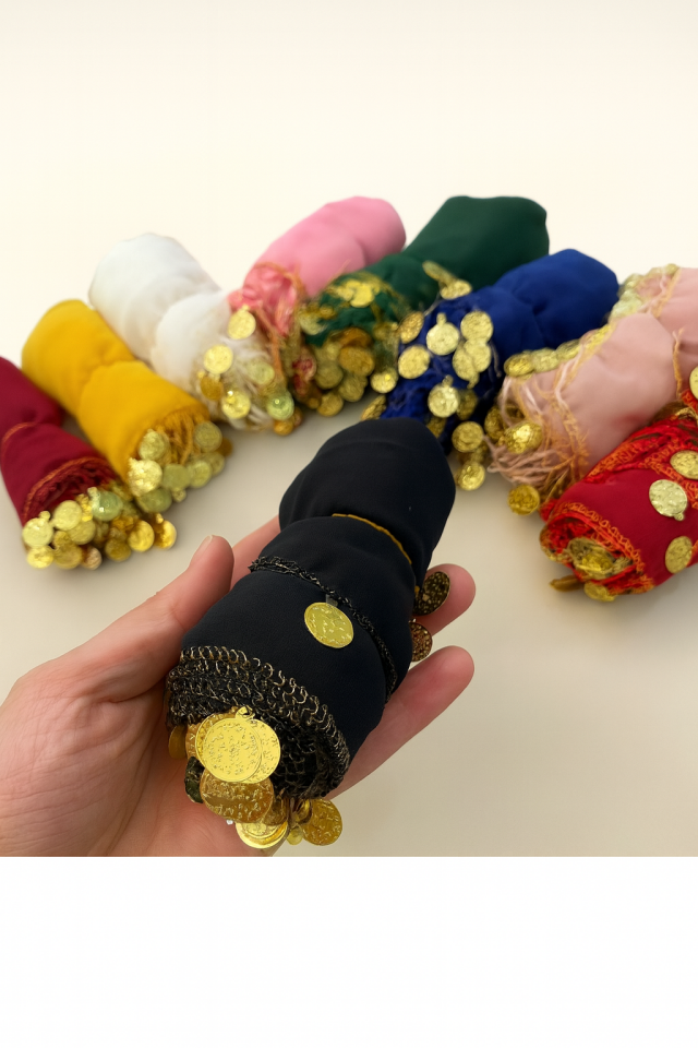 Krep Kumaştan 5li Halay Mendli, Lüx Halay Mendili, Renkli 22x22