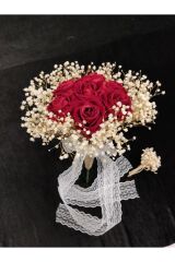 Gelin El Buketi Gül Demeti Gelin Çiçeği Nişan Düğün Buketi Iri Güllü